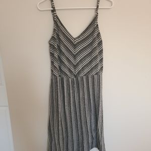 Mini black and white stripe dress